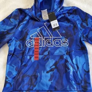 Adidas camouflage blue hoodie size 10-12 girl
